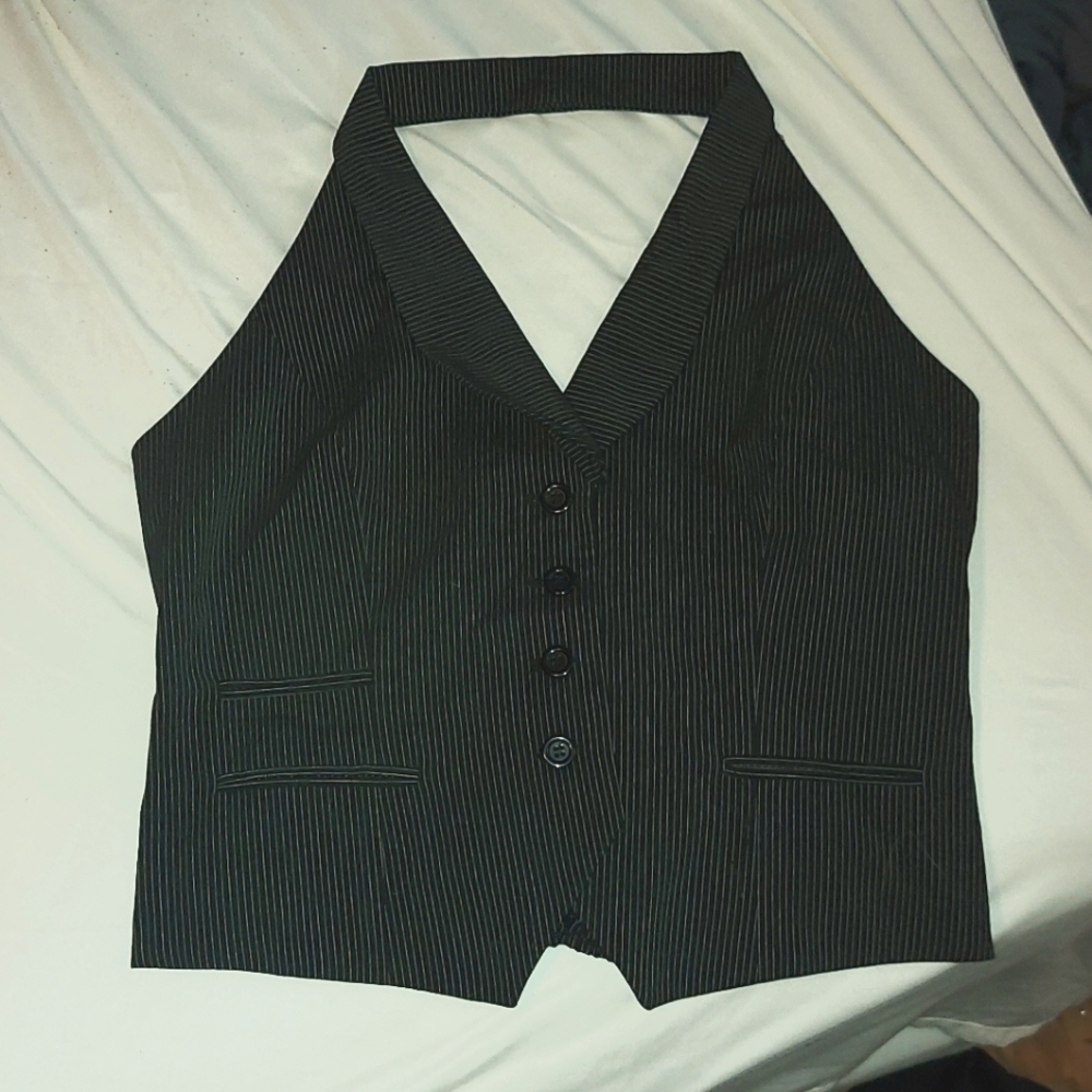 Pin Stripe Halter Neck Vest